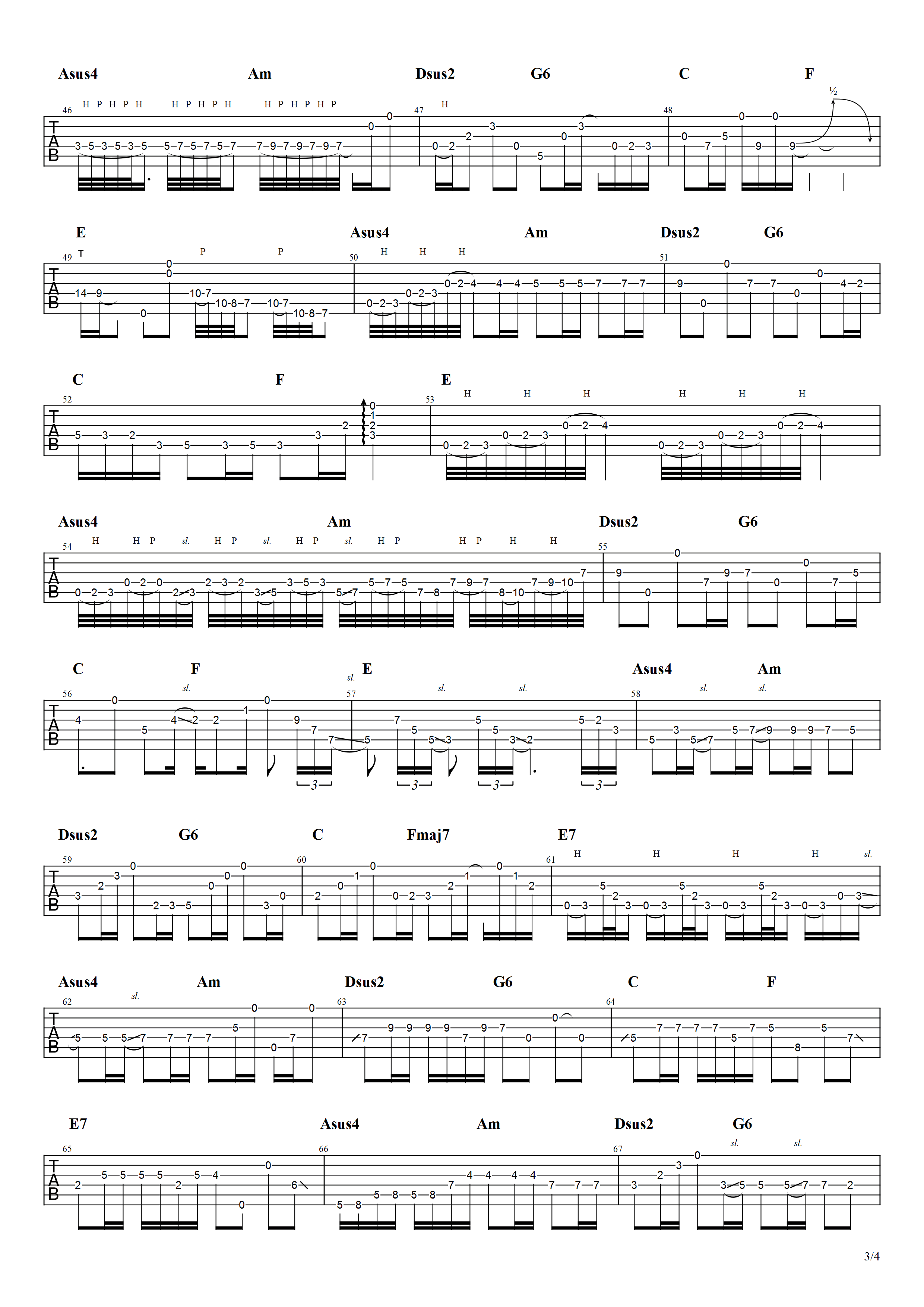 冷雨夜指弹谱 Beyond-3