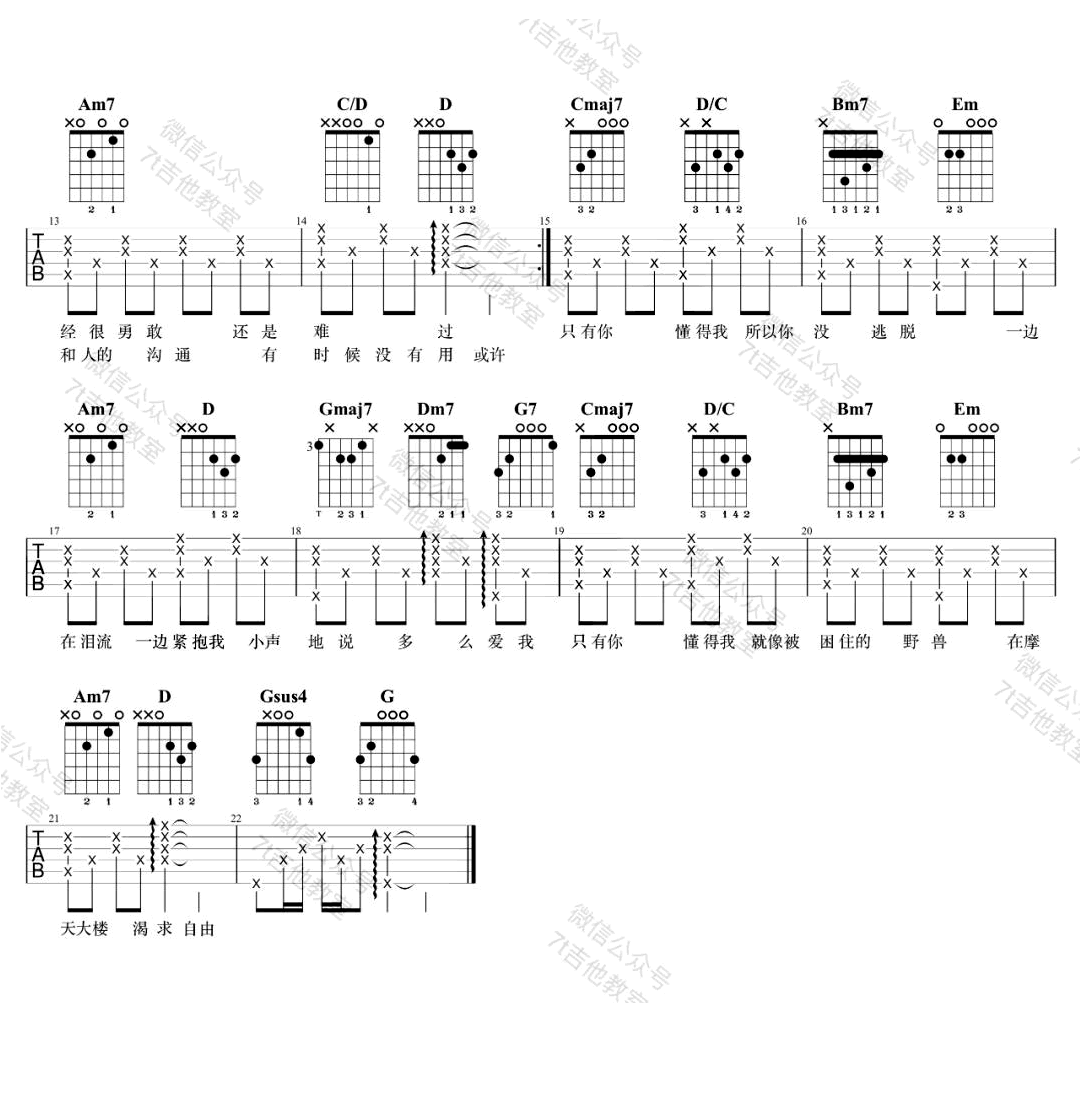 林宥嘉《想自由》吉他谱-2