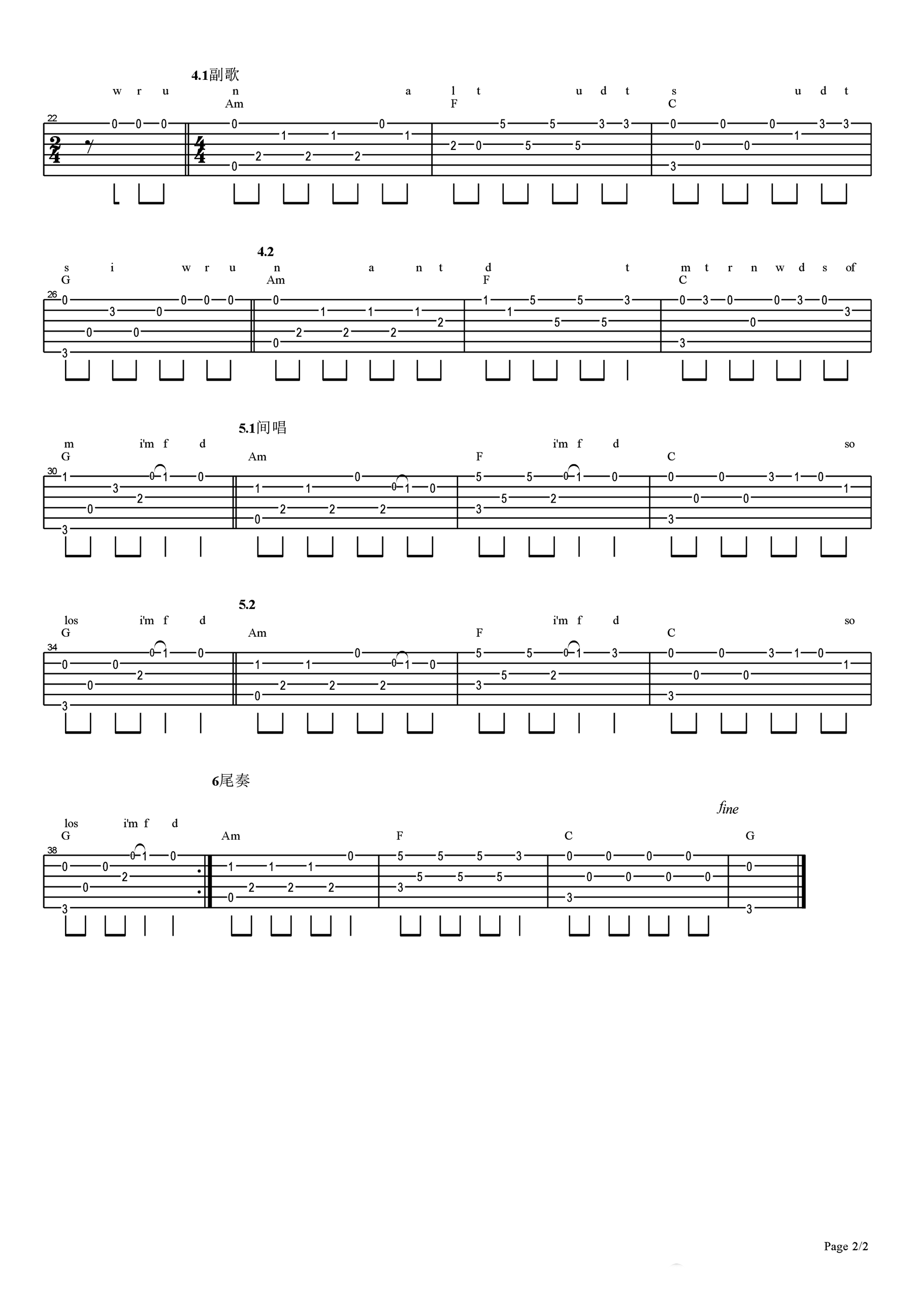 Faded吉他谱2