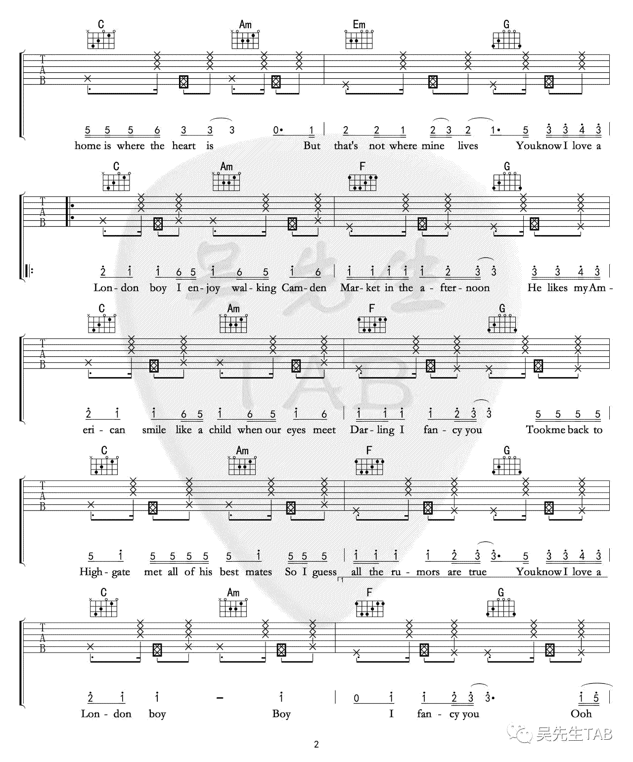 London Boy 吉他谱 Taylor Swift-2