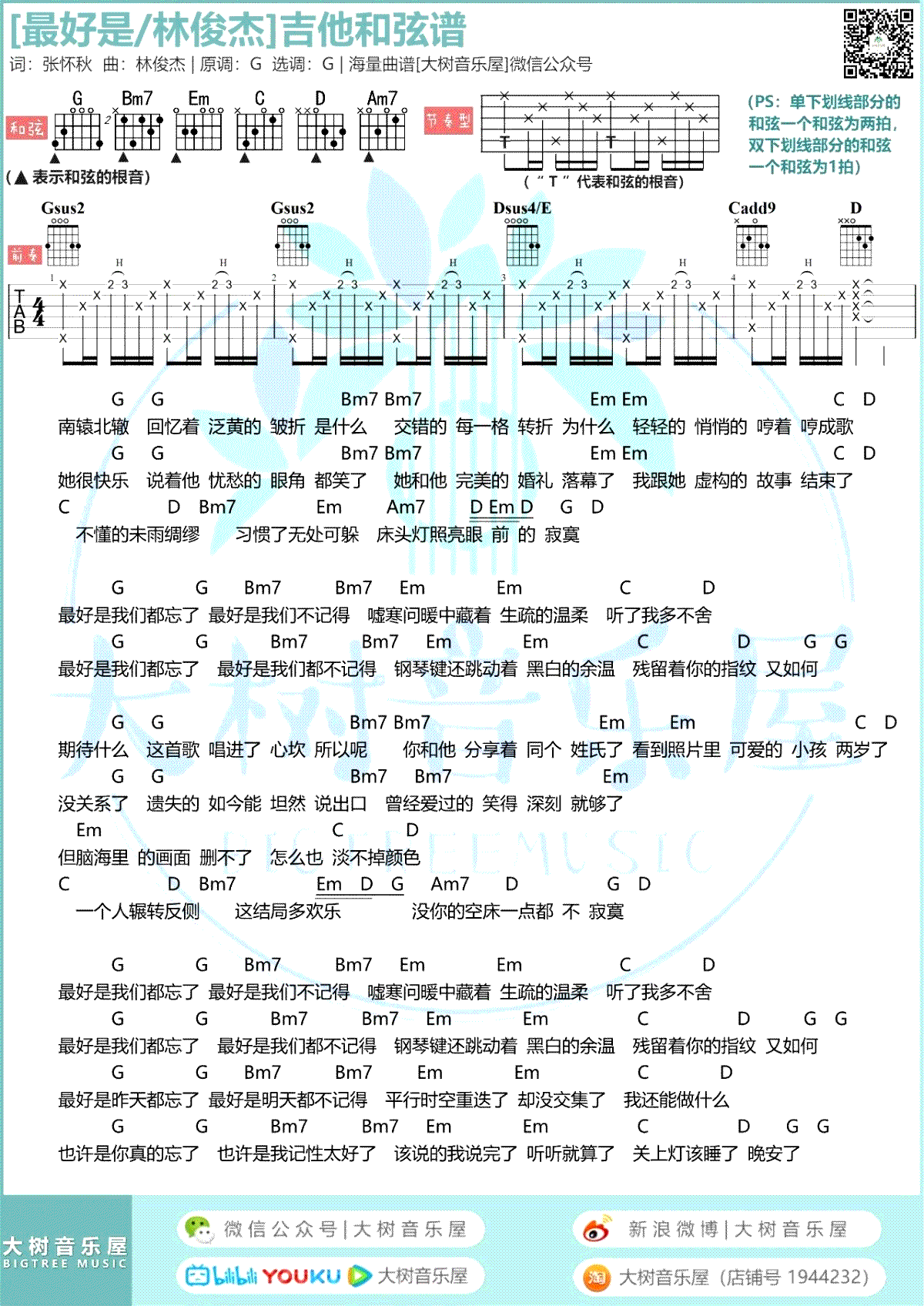 林俊杰《最好是》吉他谱2