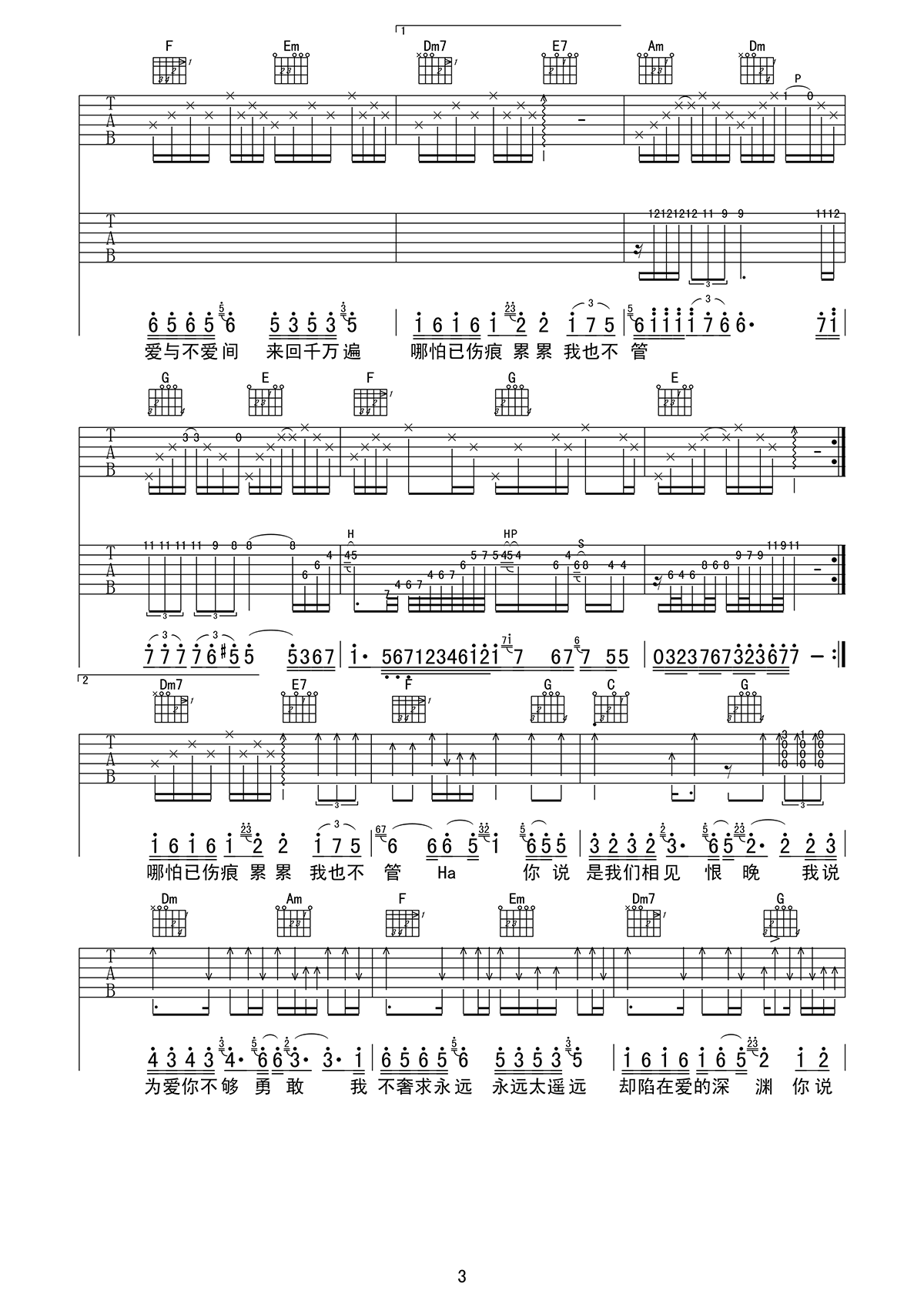 彭佳慧相见恨晚吉他谱