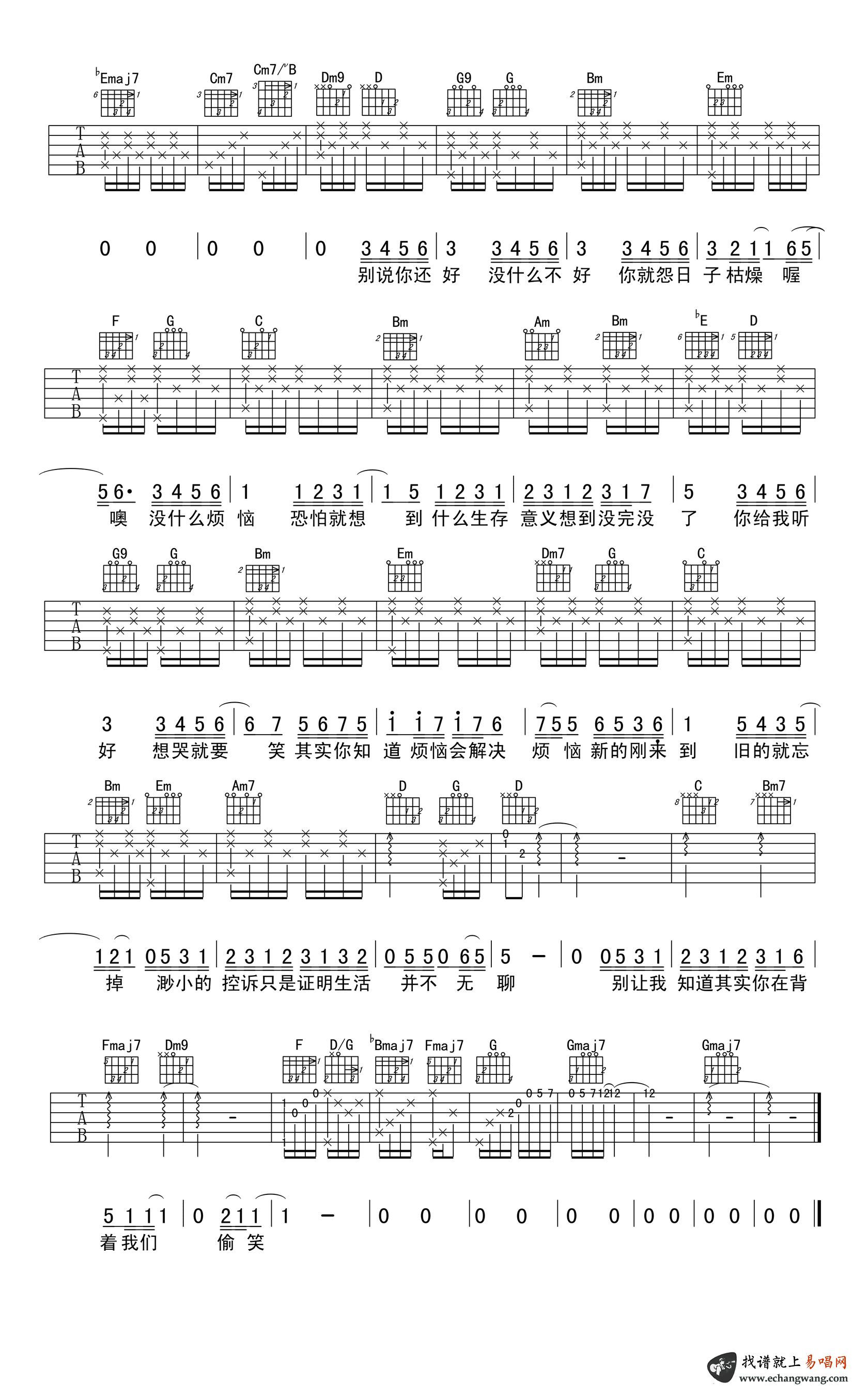 你给我听好吉他谱_高清版_陈奕迅3