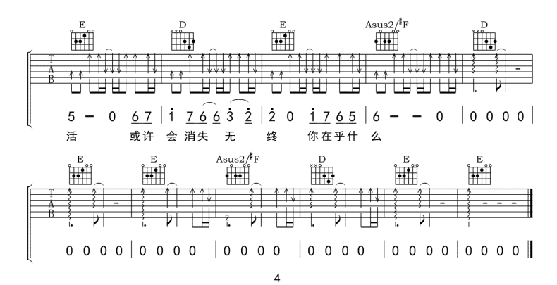 阿冗《太多》吉他谱-4