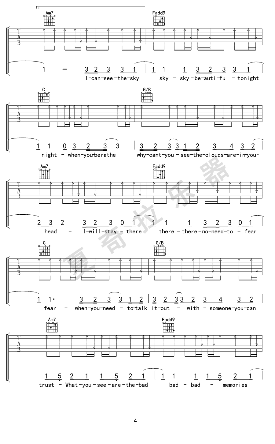 Monsters吉他谱 Katie Sky-4