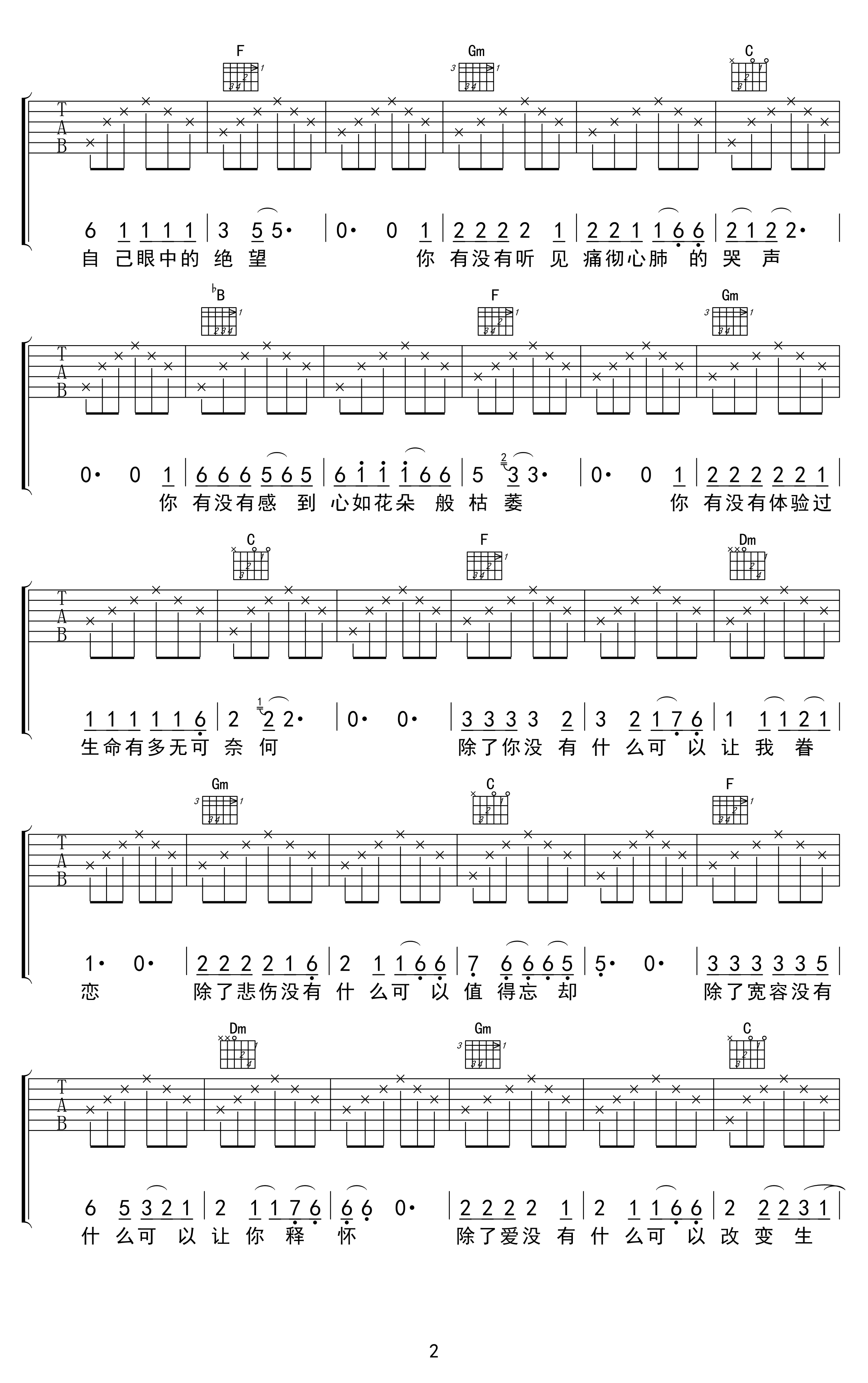 硬币吉他谱(完美版)_汪峰-2