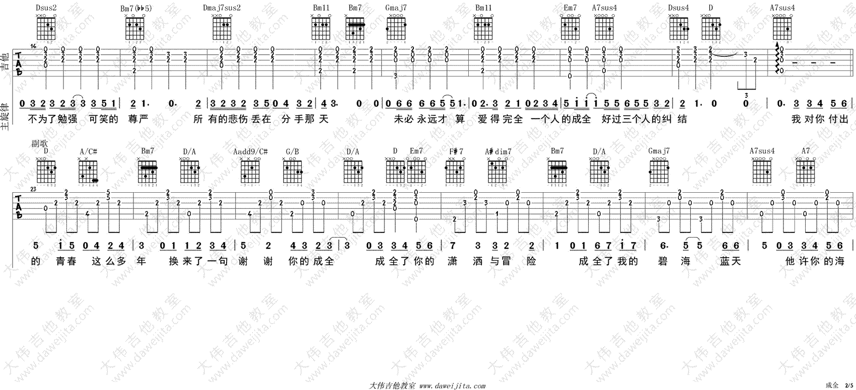 成全吉他谱 林宥嘉