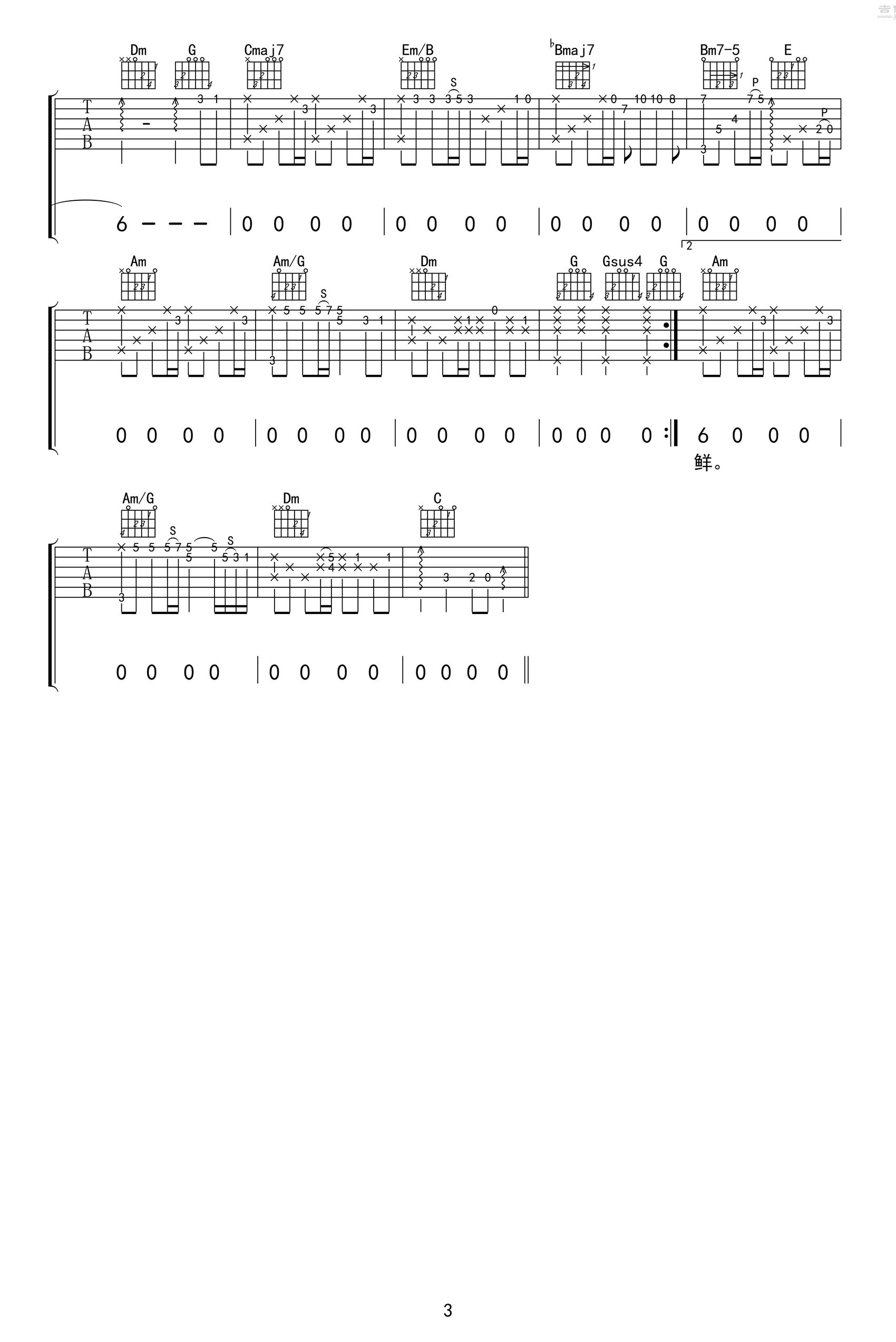 张国荣《当年情》吉他谱-3