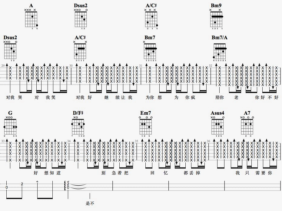 你，好不好？吉他谱4
