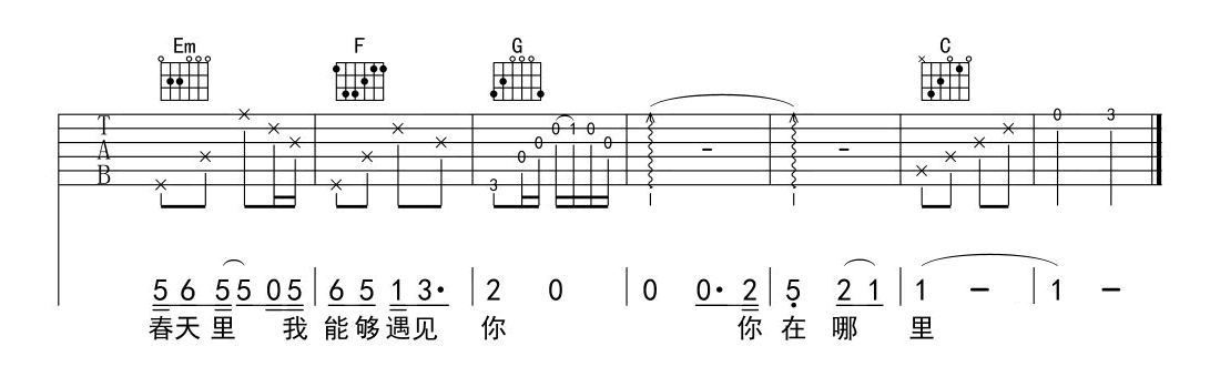 陈硕子《等你》吉他谱-3