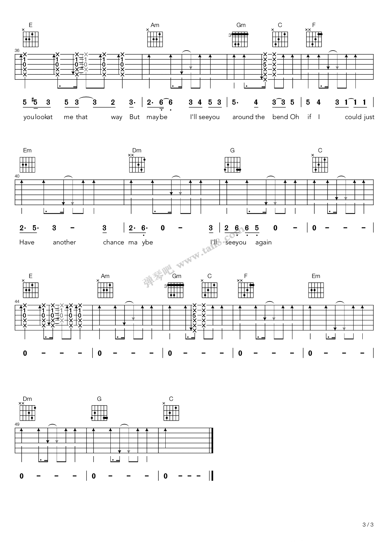 See you again吉他谱 窦靖童