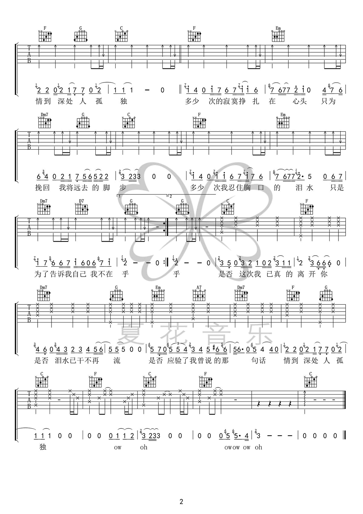邓紫棋《是否》吉他谱 简单版-2