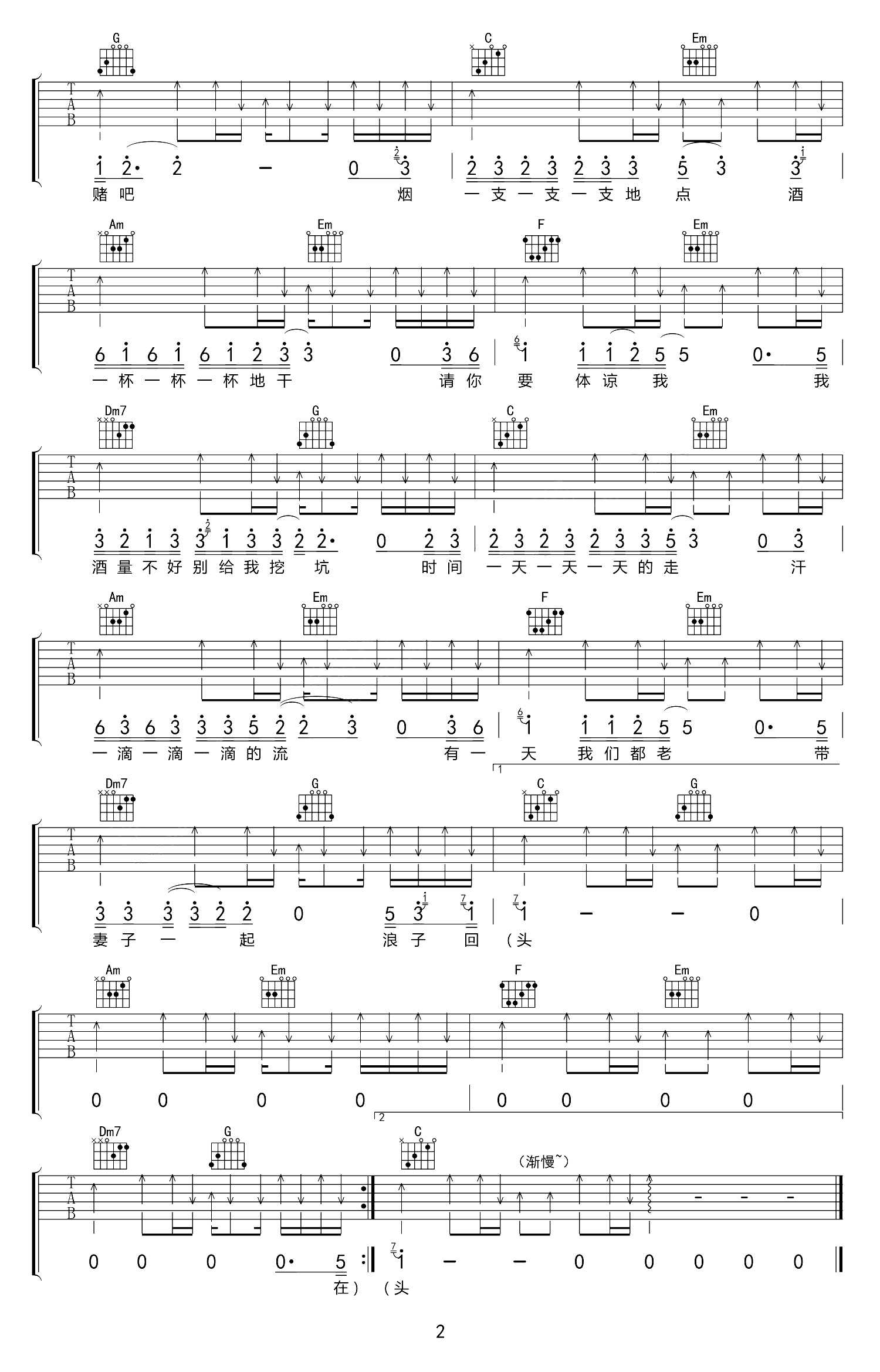 浪子回头吉他谱 闽南语茄子蛋-2