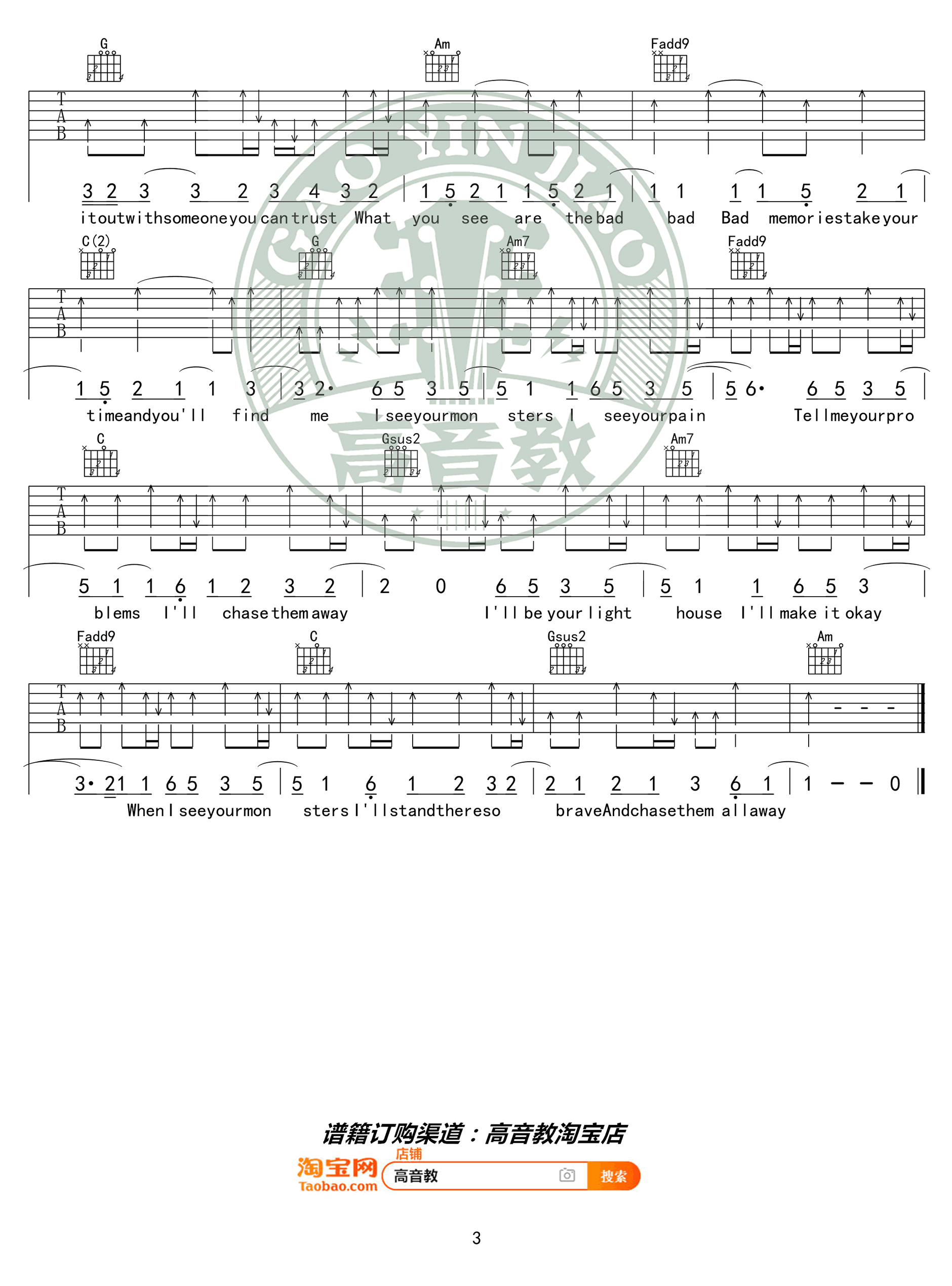 Monsters吉他谱-3